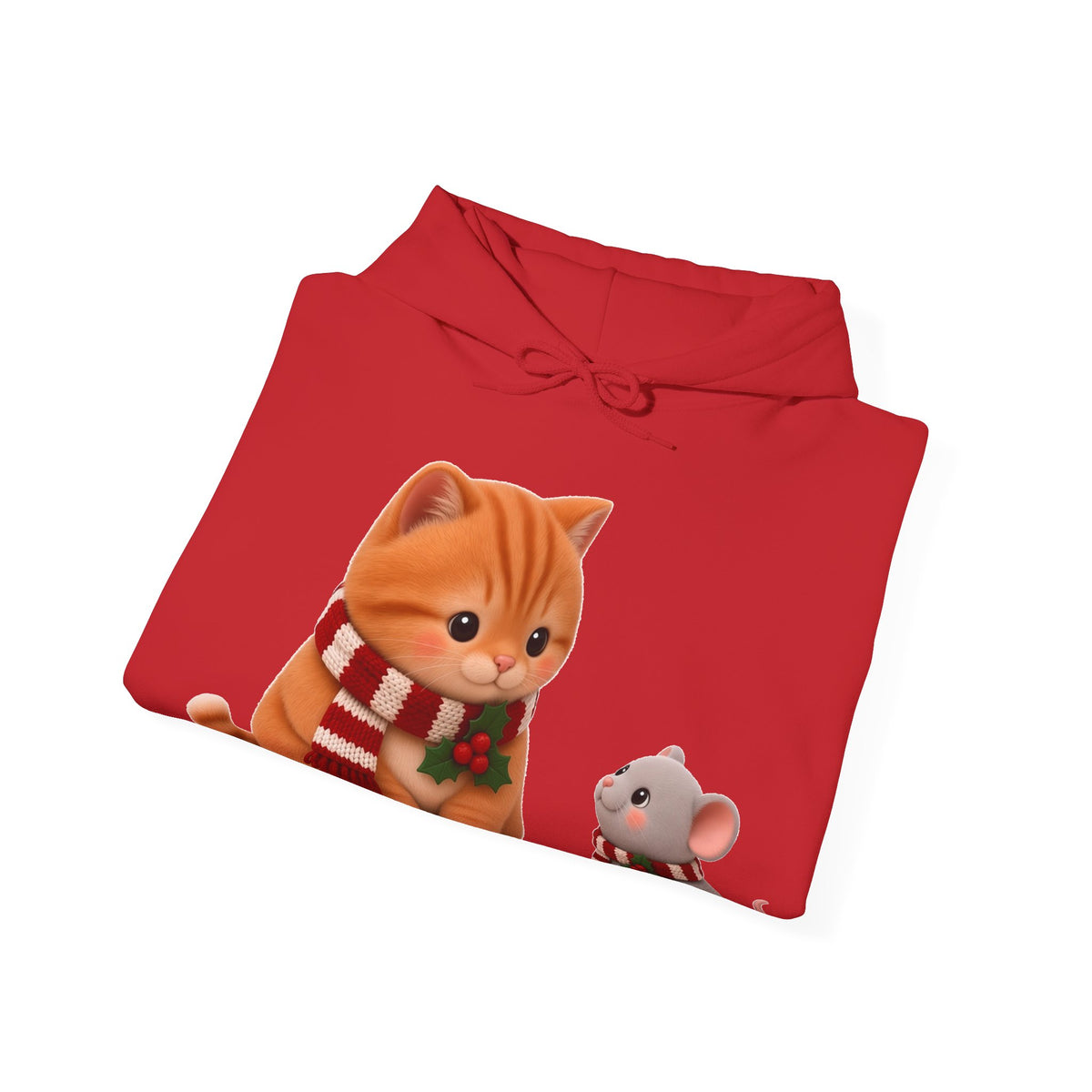 Cute Kawaii Christmas Cat and Mouse Hoodie