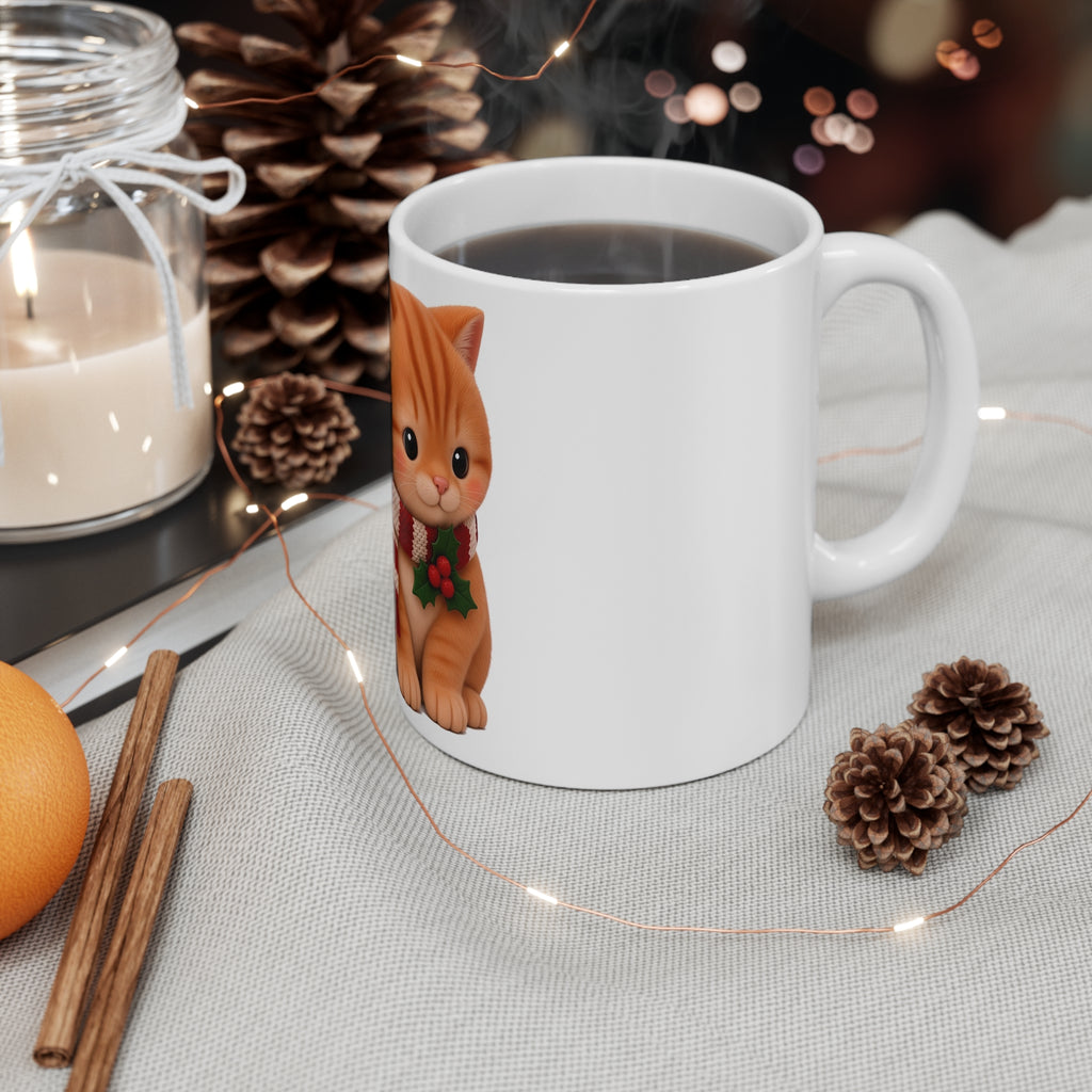 Cute Kawaii Christmas Cat Mug