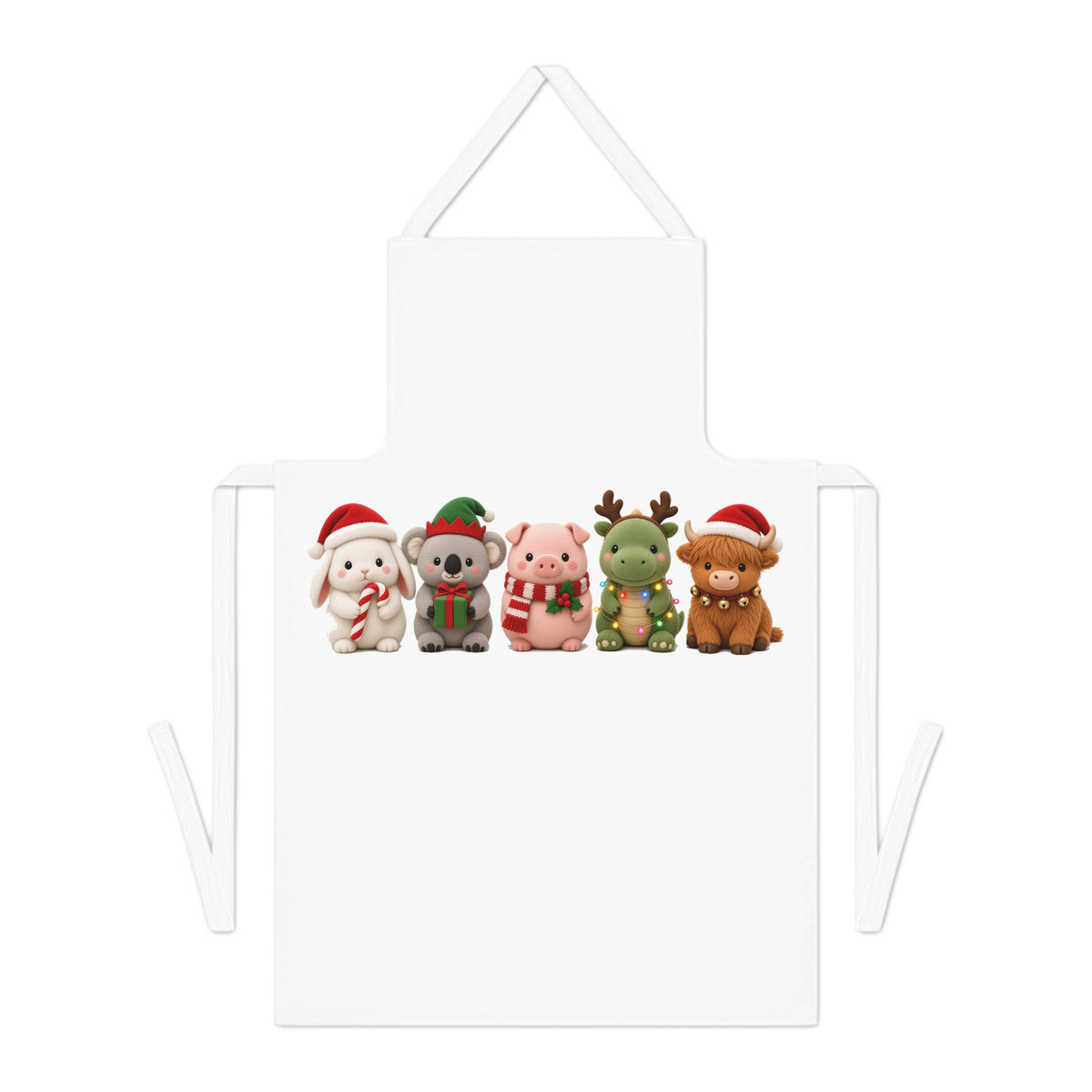 Christmas Plush Friends Cute Kawaii Apron