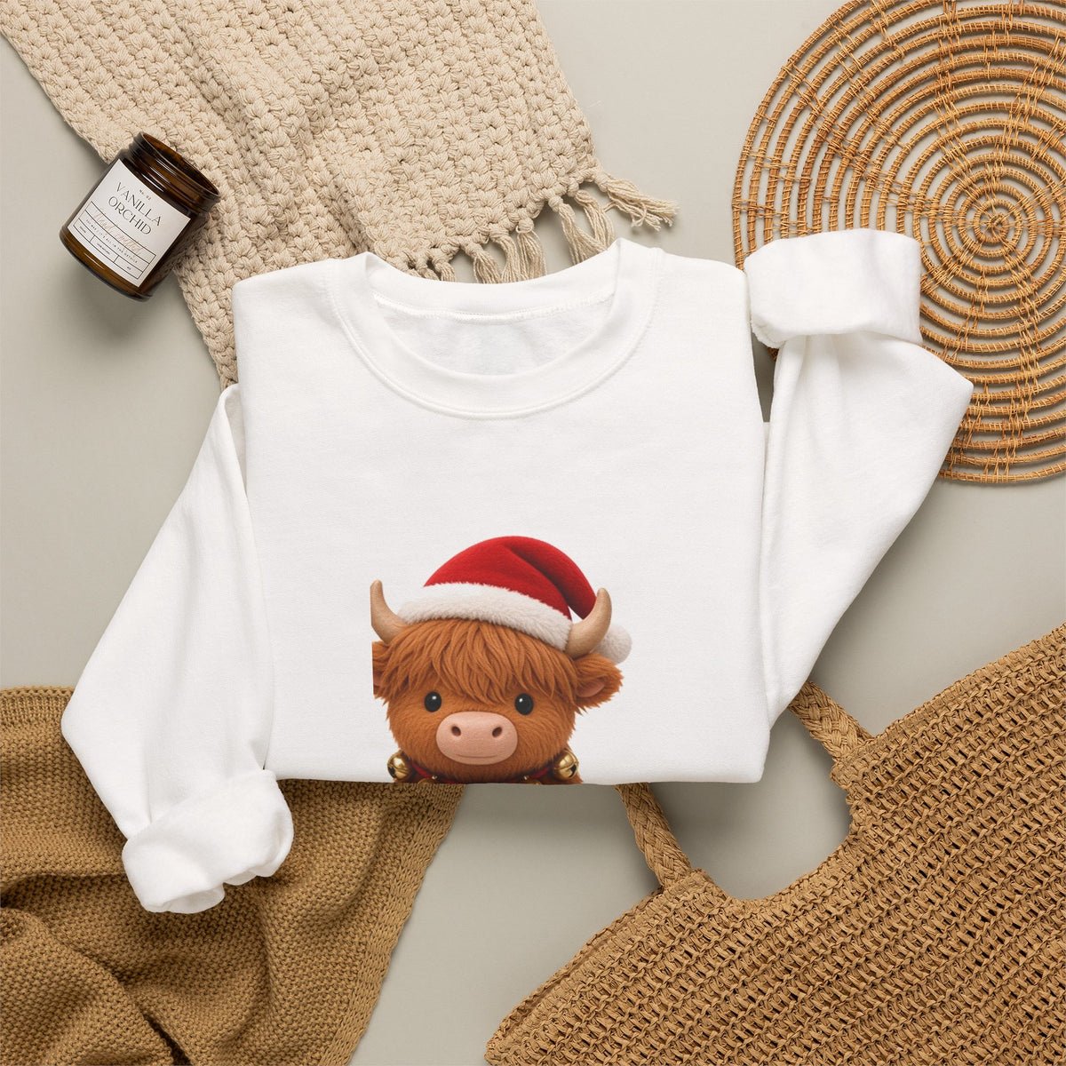 Christmas Highland Cow Cute Kawaii Jumper