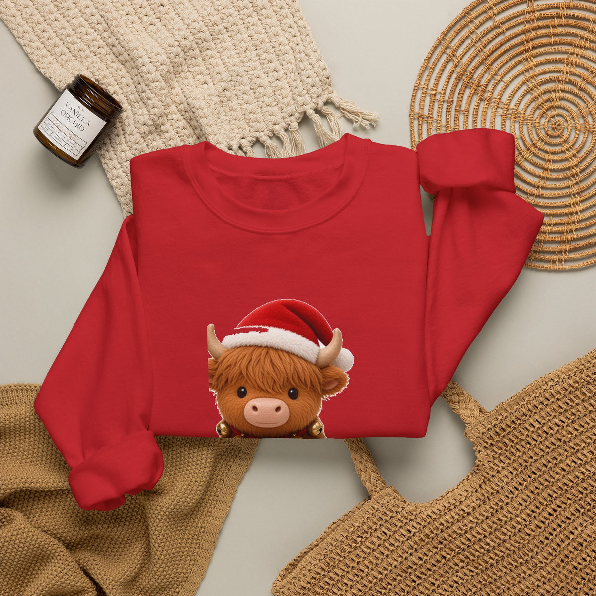 Christmas Highland Cow Cute Kawaii Jumper