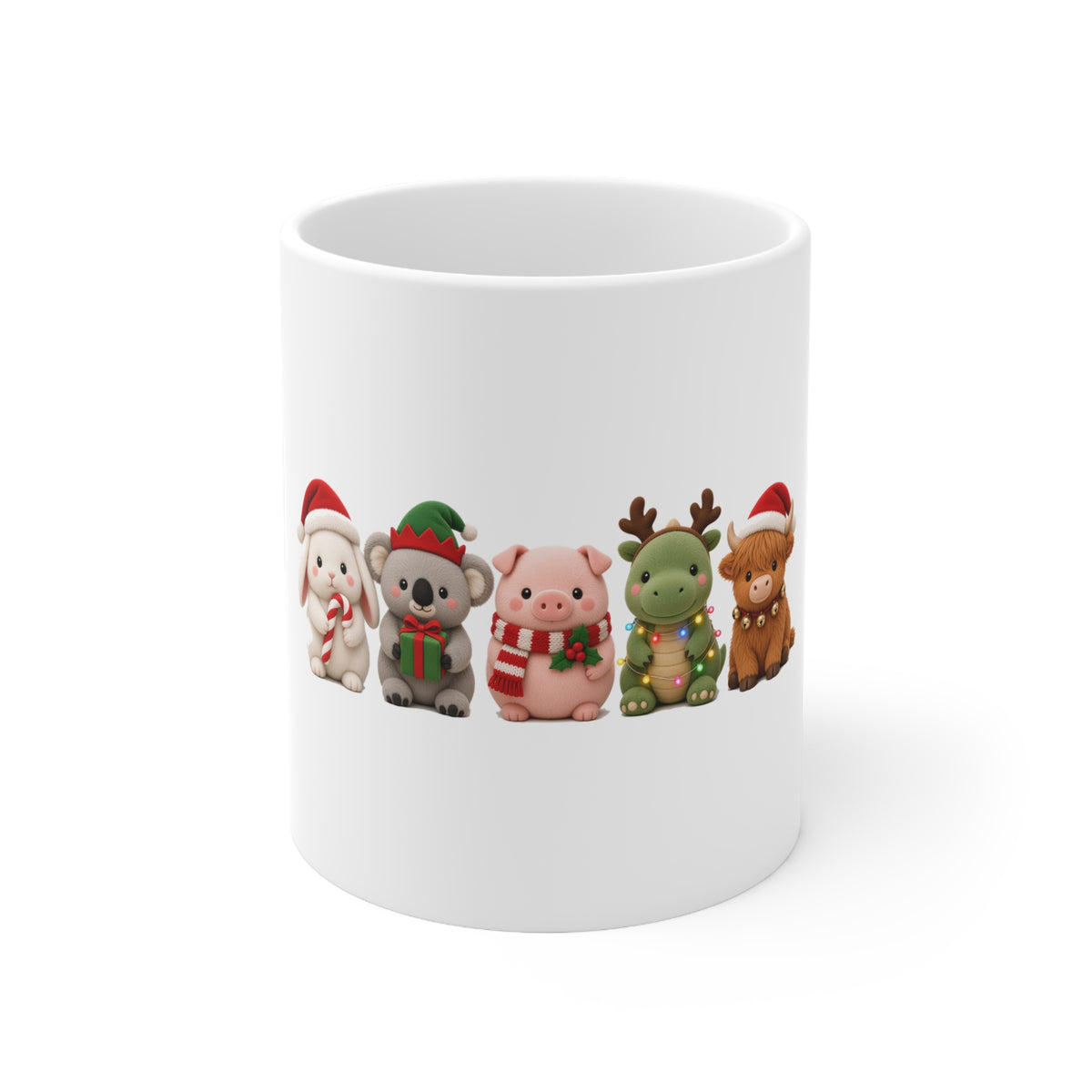 Christmas Plush Friends Cute Kawaii Mug
