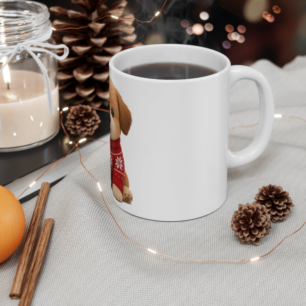 Cute Kawaii Christmas Puppy Mug