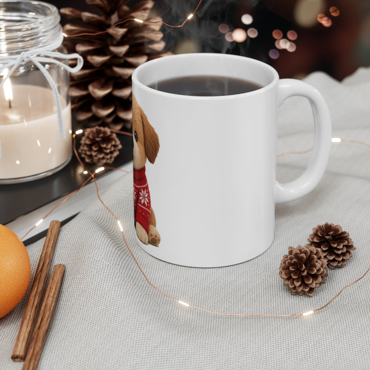 Cute Kawaii Christmas Puppy Mug
