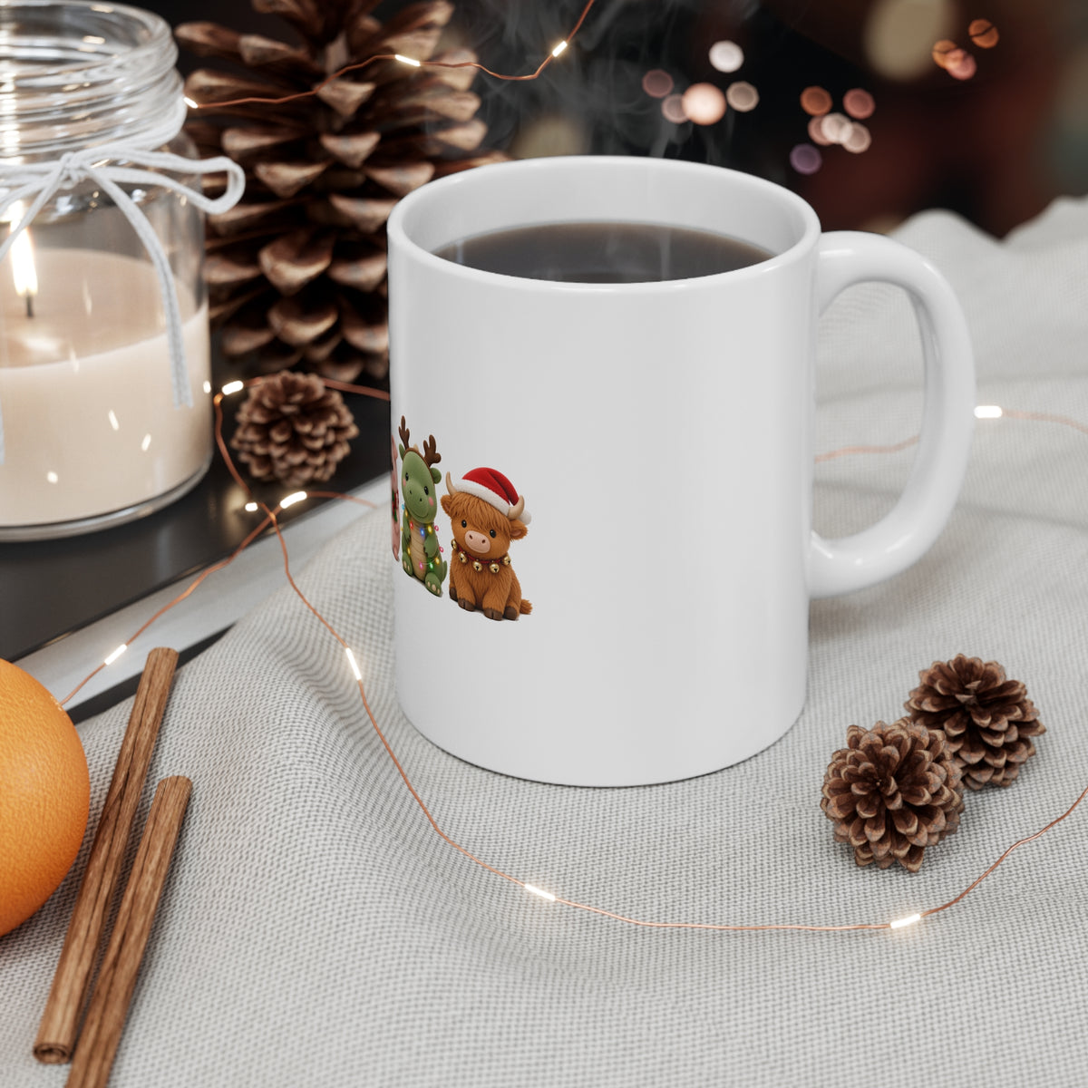 Christmas Plush Friends Cute Kawaii Mug