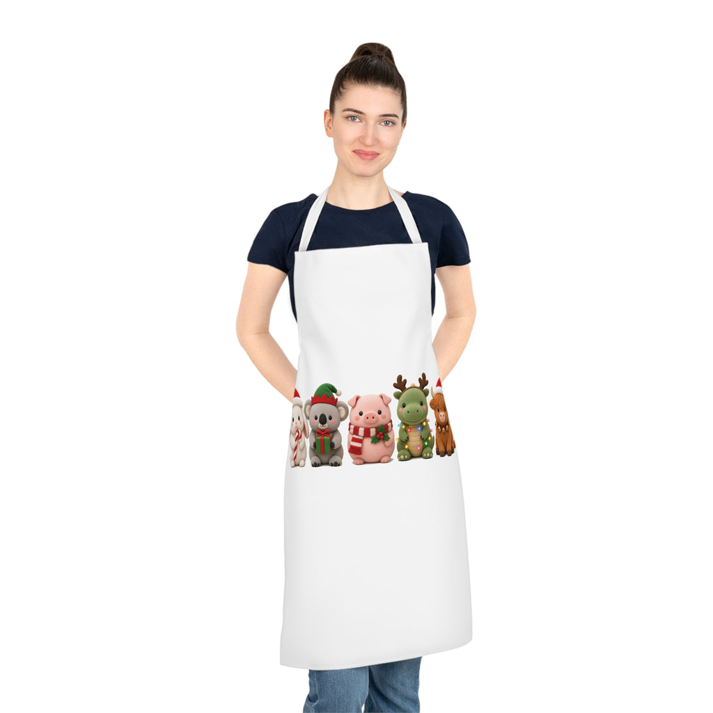 Christmas Plush Friends Cute Kawaii Apron