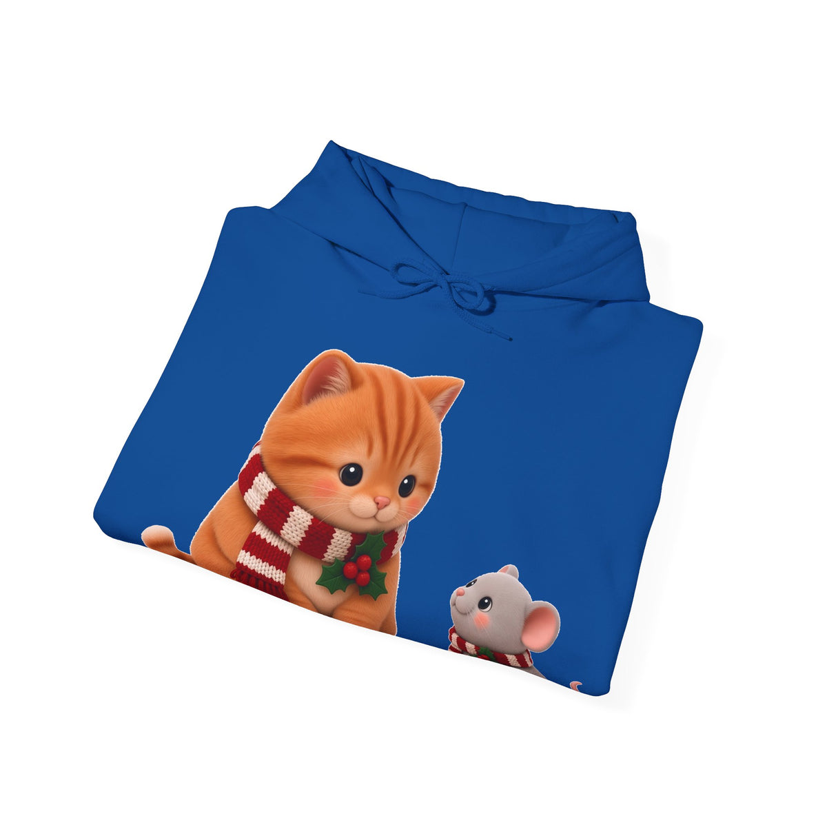 Cute Kawaii Christmas Cat and Mouse Hoodie