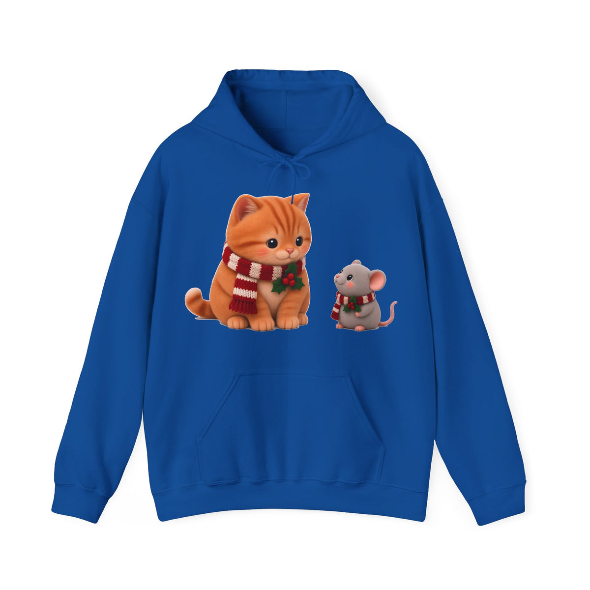 Cute Kawaii Christmas Cat and Mouse Hoodie